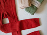 Cable Knit Footless Tights - Warm Rust